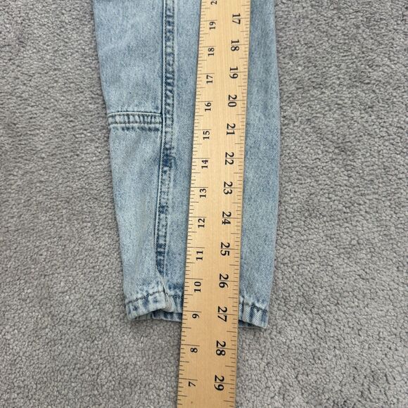 Free People Acid Wash High Rise Tapered Leg Mom Denim Jeans Womens 24 Button Fly - Picture 11 of 16